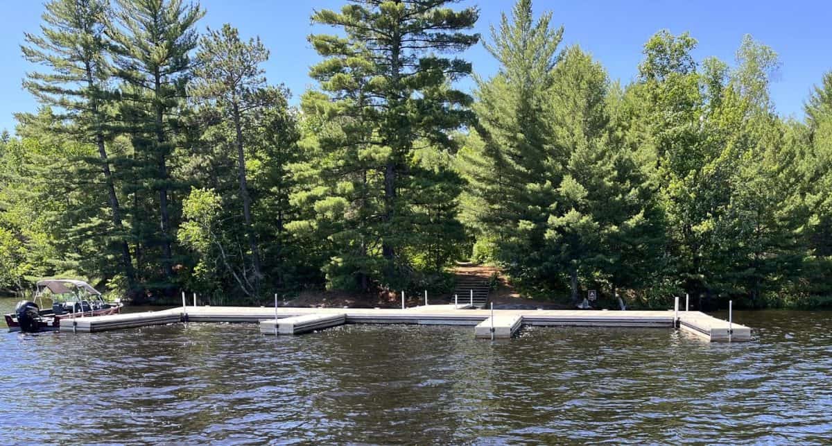 S12-C View of Mukooda Campground main dock on Sand Point Lake