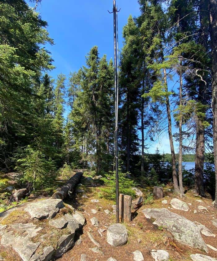 B13 Bear pole at Peary Lake campsite